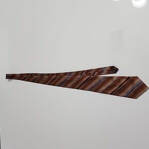 Calvin Klein Men's Neck Tie 100% Silk Extra Long Gray Brown